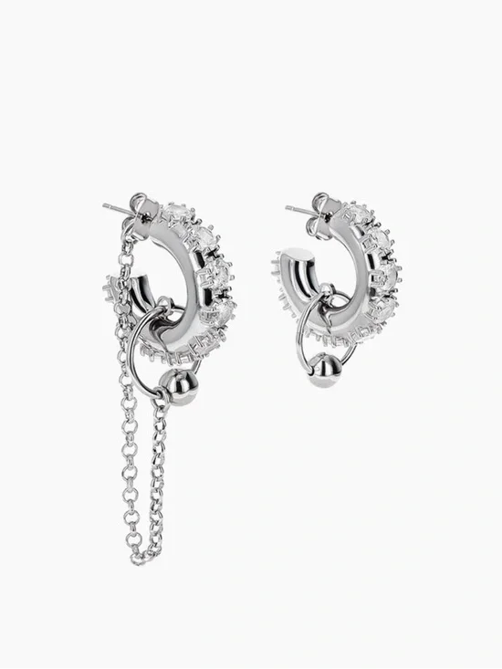 Justine Clenquet Silver Penny Earrings - Picture 1 of 3
